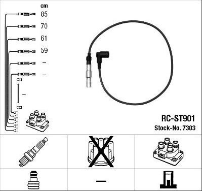 Высоковольтные провода (провода зажигания) (комплект) NGK. Артикул 7303