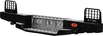 Бампер силовой OJ задний с возможностью установки лебёдки и 2-х калиток для Land Rover Defender 1983-2016. Артикул 03.112.01