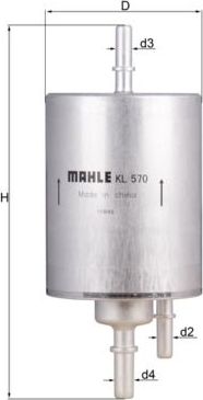 Топливный фильтр Mahle-Knecht. Артикул KL 570