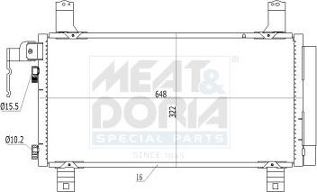 Радиатор кондиционера (конденсатор) Meat & Doria для Mazda 6 I (GG) 2002-2008. Артикул 991159