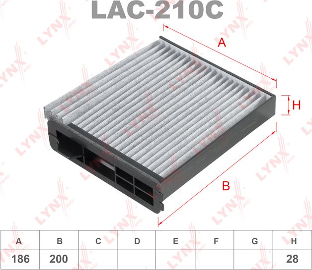 Салонный фильтр LYNXauto. Артикул LAC-210C