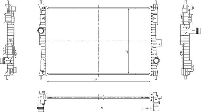 Радиатор охлаждения двигателя NRF для Opel Combo E 2018-2026. Артикул 59302