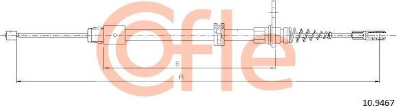 Трос ручника (тросик ручного тормоза) Cofle. Артикул 92.10.9467