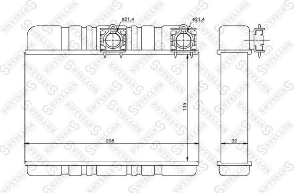 Радиатор отопителя (печки) Stellox для BMW 3 IV (E46) 1997-2007. Артикул 10-35081-SX