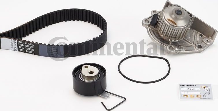 Помпа (водяной насос) с комплектом ремня ГРМ ContiTech. Артикул CT974WP1