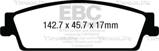 Тормозные колодки EBC Brakes задние для Cadillac Escalade IV 2014-2026. Артикул DP63022