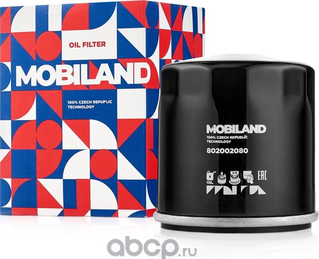 Фильтр масляный для а/м CHEVROLET AVEO (T200), AVEO (T250, T255), AVEO, SPARK (M (Mobiland). Артикул 802002080
