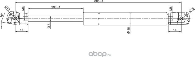 Амортизатор капота OPTIMA (Tork). Артикул TRK4657