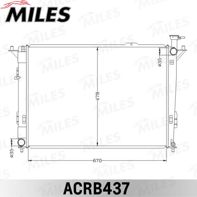 Радиатор охлаждения двигателя Miles (алюминий). Артикул ACRB437