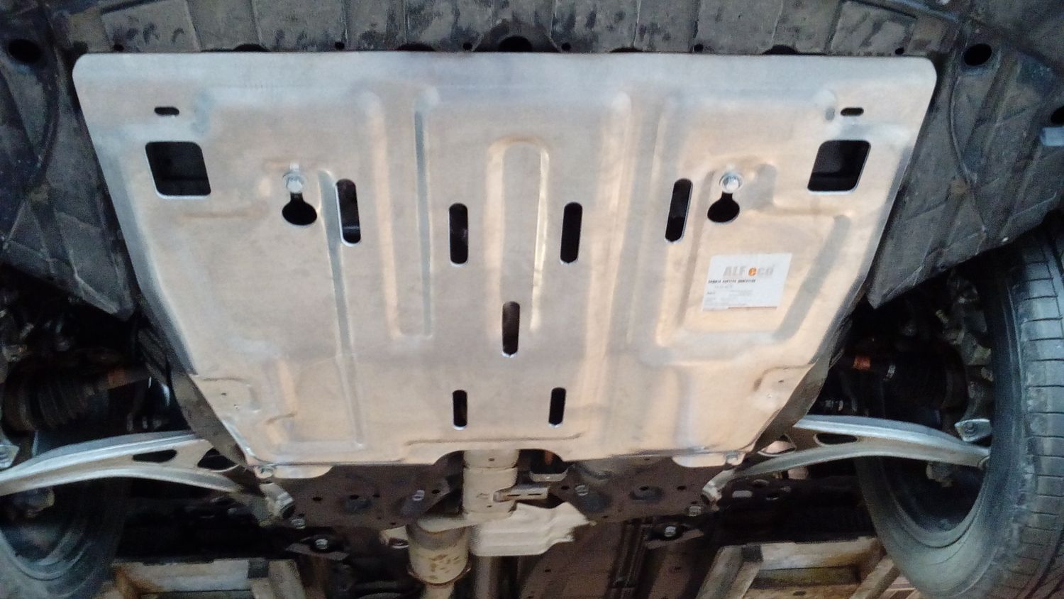 Защита алюминиевая "Alfeco" для картера и КПП Nissan Teana J32 2008-2014. Артикул ALF.15.45al