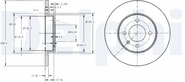 Тормозной диск Delphi передний для SEAT Inca I 1995-2003. Артикул BG2454