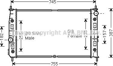 Радиатор охлаждения двигателя AVA. Артикул CR2054