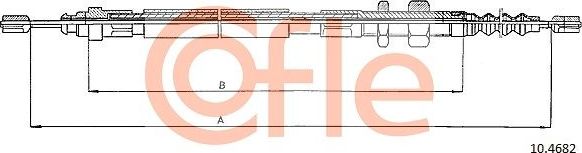 Трос ручника (тросик ручного тормоза) Cofle задний правый для Citroen XM II 1994-2000. Артикул 92.10.4682
