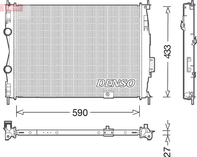 Радиатор охлаждения двигателя Denso. Артикул DRM46051
