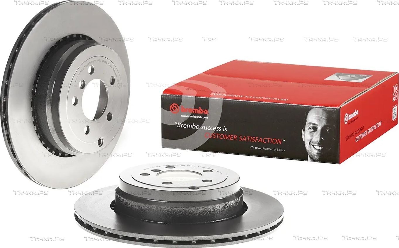 Тормозной диск Brembo PRIME LINE - UV Coated задний для Land Rover Range Rover III 2009-2012. Артикул 09.A772.11