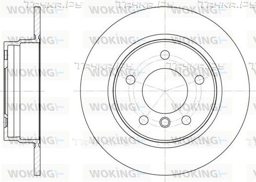 Тормозной диск Woking задний для BMW 3 IV (E46) 1997-2007. Артикул D6284.00
