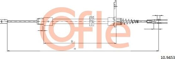 Трос ручника (тросик ручного тормоза) Cofle. Артикул 10.9453