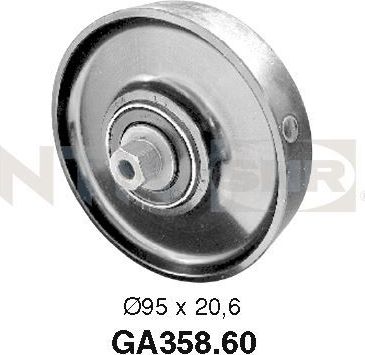 Направляющий (ведущий) ролик приводного поликлинового ремня NTN / SNR для Citroen XM II 1994-2000. Артикул GA358.60