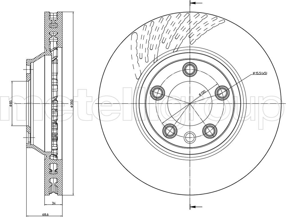 Тормозной диск Metelli. Артикул 23-0882C