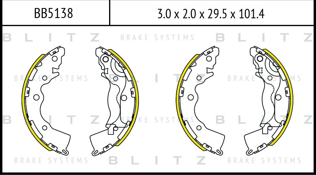 Колодки тормозные барабанные (Blitz). Артикул BB5138