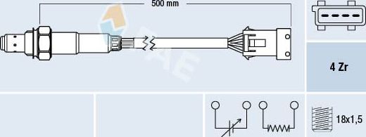 Лямбда-зонд (кислородный датчик) FAE для Saab 9000 I 1994-1998. Артикул 77232