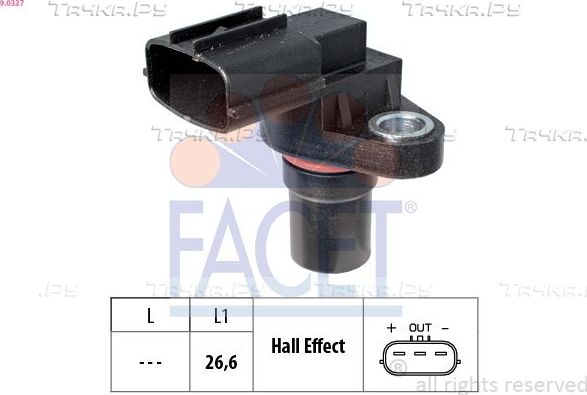 Датчик положения коленвала Facet Made in Italy - OE Equivalent для Opel Meriva A 2003-2010. Артикул 9.0337
