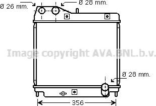 Радиатор охлаждения двигателя AVA для Honda Jazz I 2002-2003. Артикул HD2178