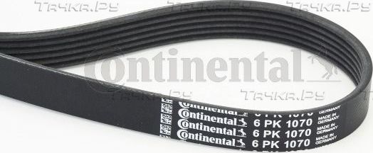 Приводной ремень поликлиновой ContiTech для Volkswagen Polo V 2009-2014. Артикул 6PK1070