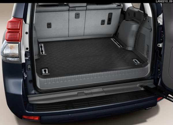 Коврик-корыто Toyota (оригинал) для багажника Toyota Land Cruiser Prado 150 7 мест (с полозьями) Рестайлинг 2013-2017 Черный. Артикул PZ434-J2304-PJ