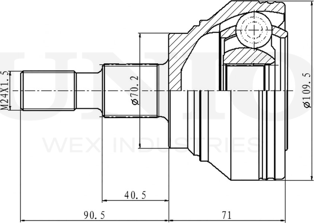 ШРУС наружный (Unio). Артикул CVJ-20124