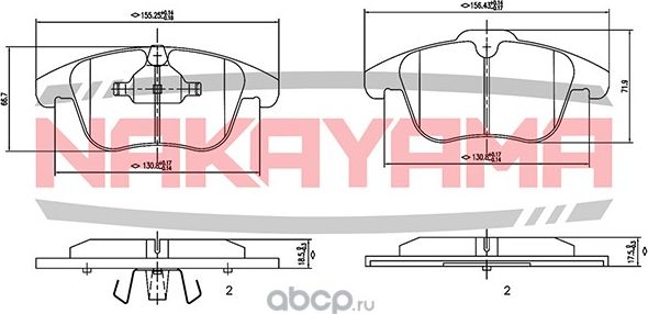 Колодки тормозные дисковые передние FORD GALAXY 06- MONDEO IV 0 (Nakayama). Артикул HP8425NY