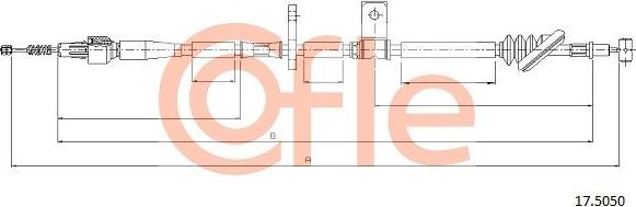 Трос ручника (тросик ручного тормоза) Cofle задний правый для Suzuki Grand Vitara II 1998-2005. Артикул 17.5050