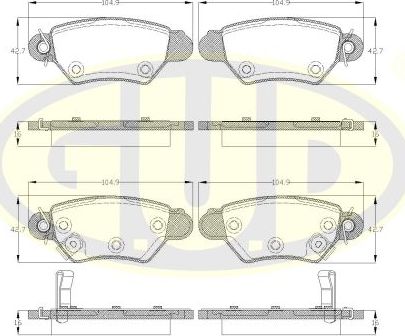 Тормозные колодки G.U.D.. Артикул GBP880134