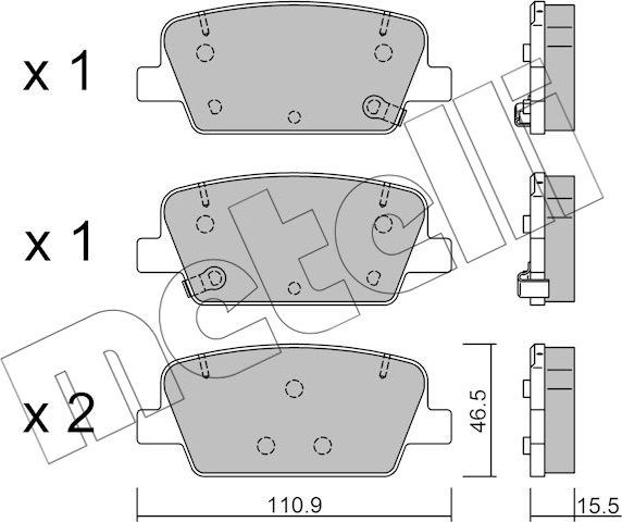 Тормозные колодки Metelli. Артикул 22-1283-0