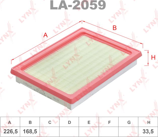 Воздушный фильтр LYNXauto. Артикул LA-2059