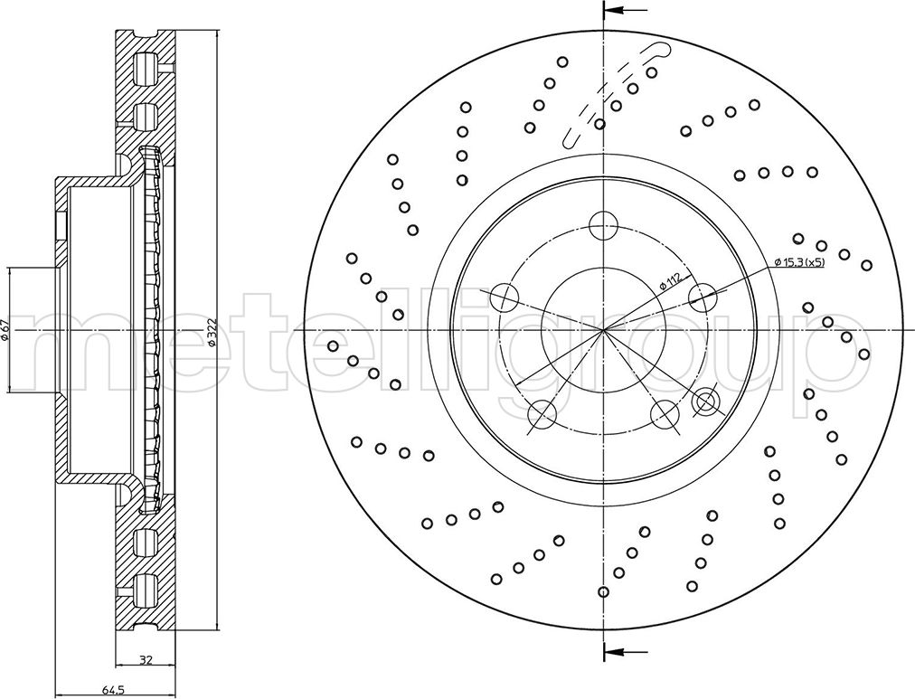 Тормозной диск Metelli. Артикул 23-1459FC