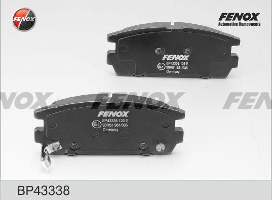 Тормозные колодки Fenox задние для Hyundai Terracan I 2001-2006. Артикул BP43338