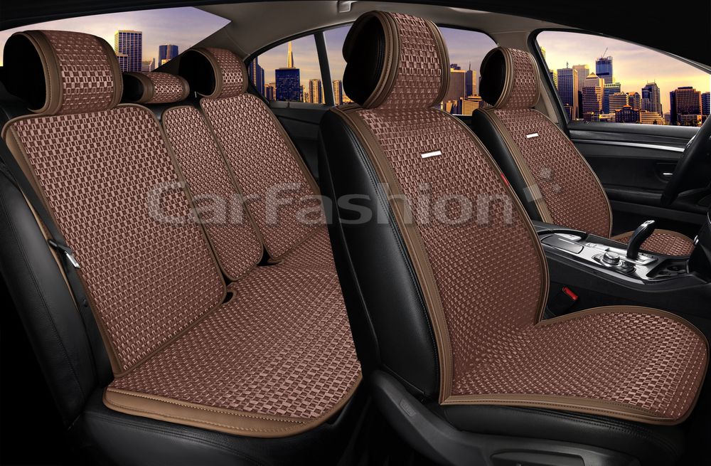 Накидки универсальные CarFashion 2D Breeze Plus для авто, цвет Коричневый/Коричневый/Коричневый. Артикул 27366