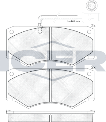 Тормозные колодки Icer передние для IVECO Daily II 1989-1999. Артикул 140731