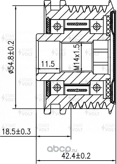 Муфта генератора обгонная StartVOLT. Артикул SGP 0191