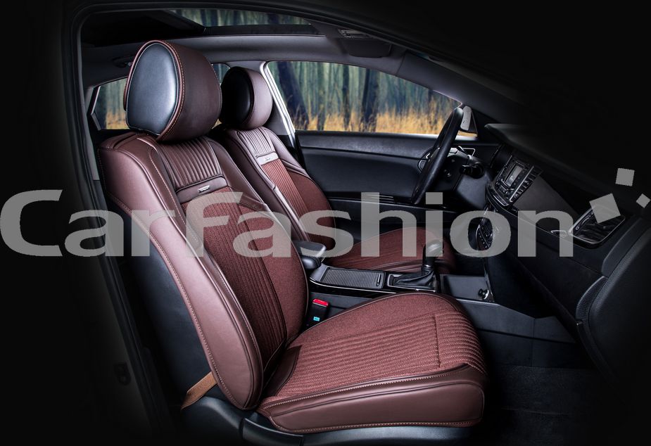 Накидки универсальные CarFashion Arcenal на передние сидения авто, цвет Кофе/Кофе. Артикул 21463