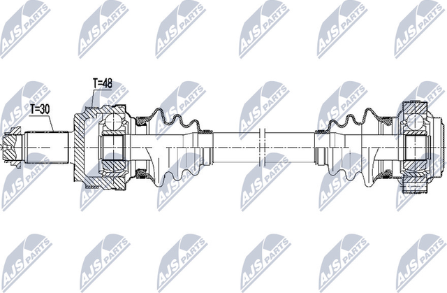 Полуось (привод в сборе, приводной вал) NTY для BMW X3 I (E83) 2003-2011. Артикул NPW-BM-107
