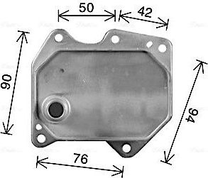 Радиатор масляный (маслоохладитель) для двигателя AVA (алюминий). Артикул FD3669