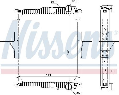 Радиатор охлаждения двигателя Nissens для Renault Midlum 2006-2013. Артикул 63783
