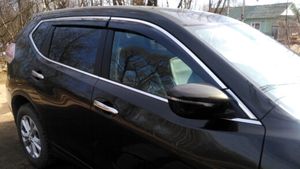 Дефлекторы Alvi-Style для окон (с нерж. молдингом) Nissan X-Trail T32 2015-2025. Артикул ALV357M