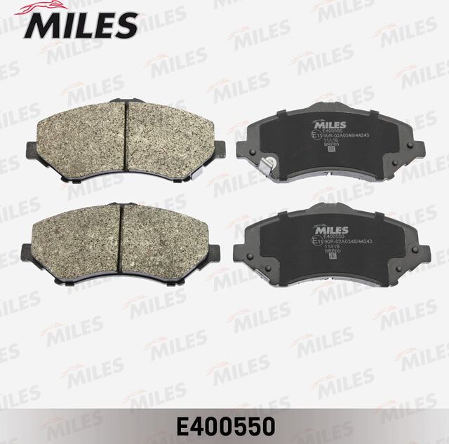 Тормозные колодки Miles (Low-Metallic) передние для Fiat Freemont 2011-2016. Артикул E400550