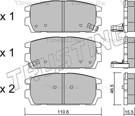 Тормозные колодки Trusting задние для Hyundai Terracan I 2001-2006. Артикул 523.0