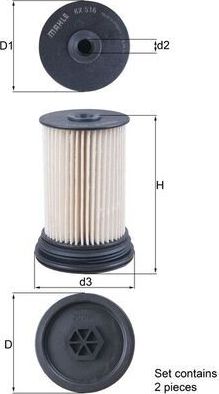 Топливный фильтр Mahle. Артикул KX 516/S