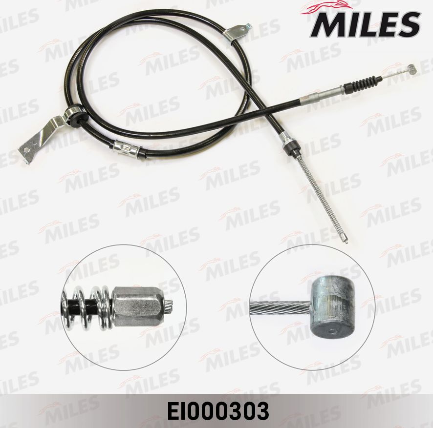 Трос ручника (тросик ручного тормоза) Miles. Артикул EI000303