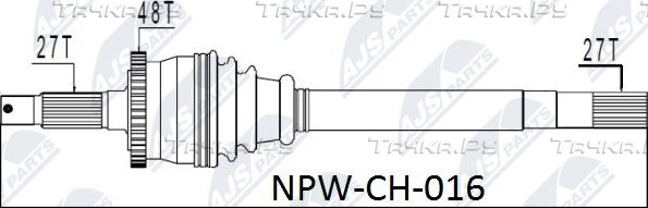 Полуось (привод в сборе, приводной вал) NTY. Артикул NPW-CH-016